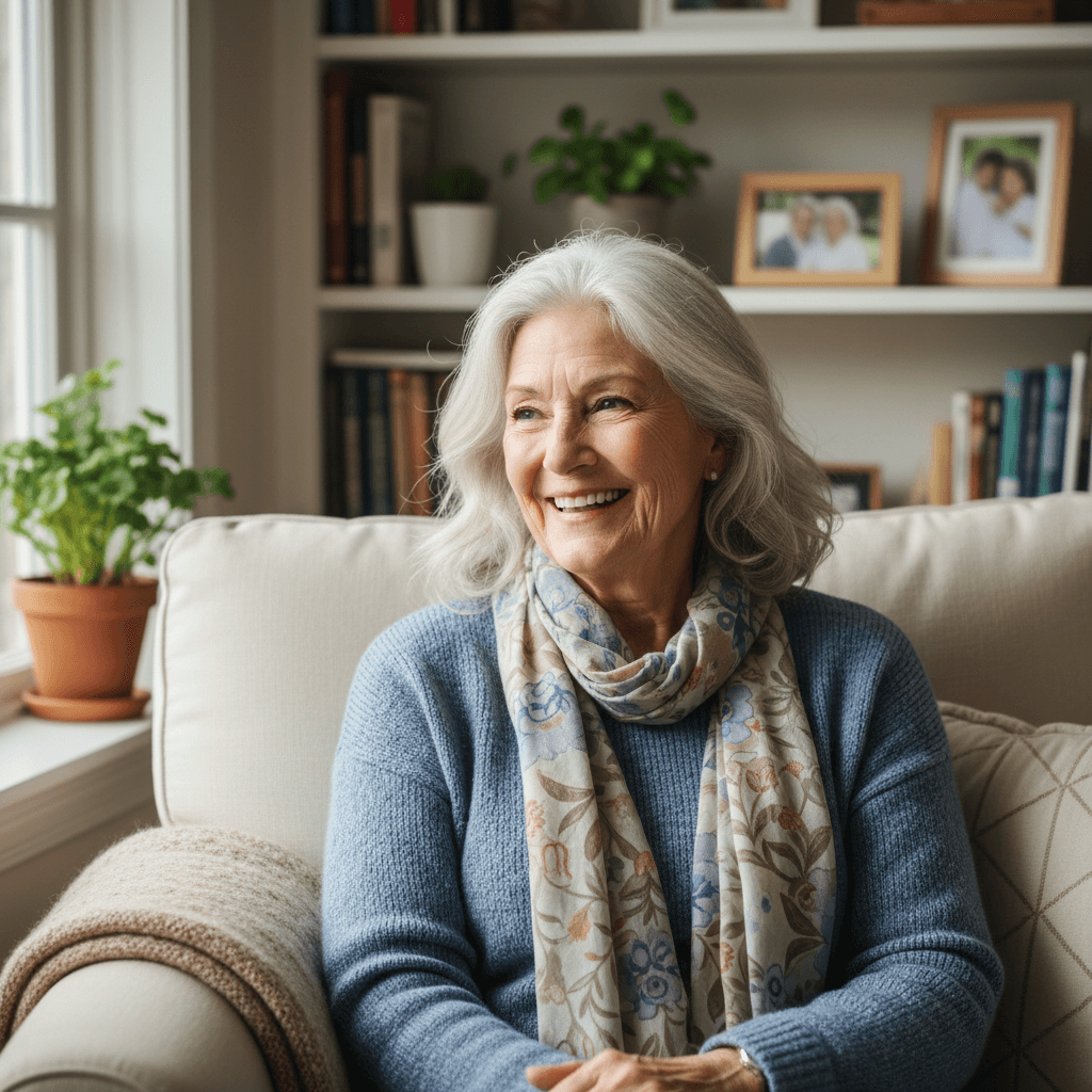 Resident in comfortable home setting